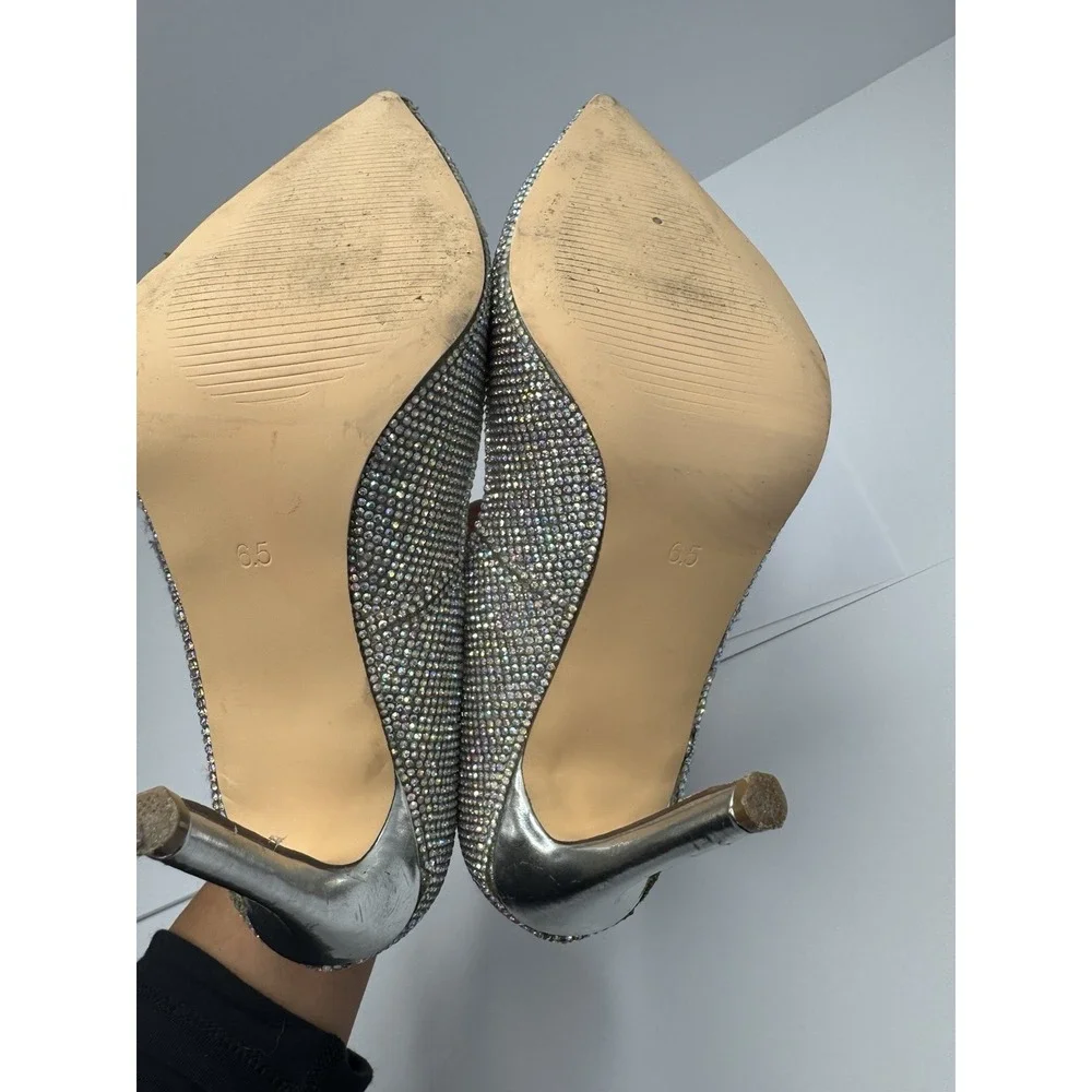Steve Madden ALTISHA-R Embellished Rhinestone Pump Women's 6.5 Iridescent Pumps